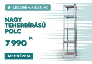 Nagy teherbírású polc 180x40x40 cm 150 kg króm
