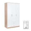 Garderobna omara Miami 120x205 cm bela-sonoma hrast