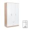 Garderobna omara Miami 120x205 cm bela-sonoma hrast