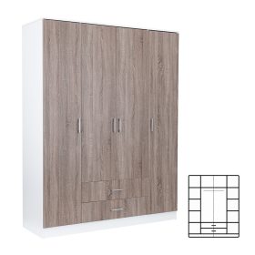 Garderoba omara Miami 160x205 cm york hrast-bela