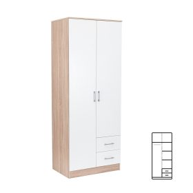 Garderobna omara Miami 80x205 cm bela-sonoma hrast