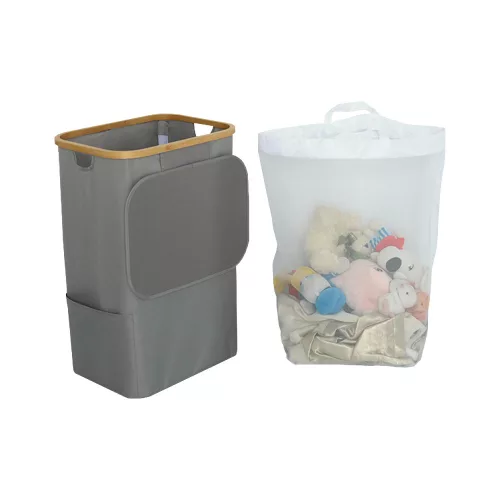 Koš za odpadke 100L sive barve 44x33x67 cm
